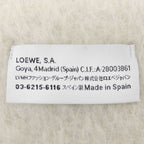 Loewe Mohair Wool Anagram Leather Patch Scarf with Fringe White Brown — view 6