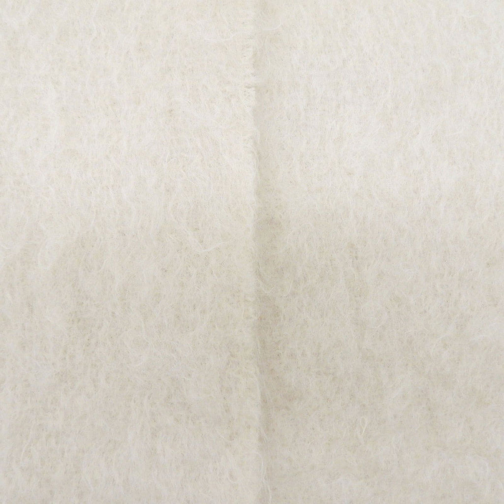 Loewe Mohair Wool Anagram Leather Patch Scarf with Fringe White Brown — view 4