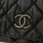 Chanel Bubble Quilt Lambskin CC Logo Shoulder Bag Black — view 7