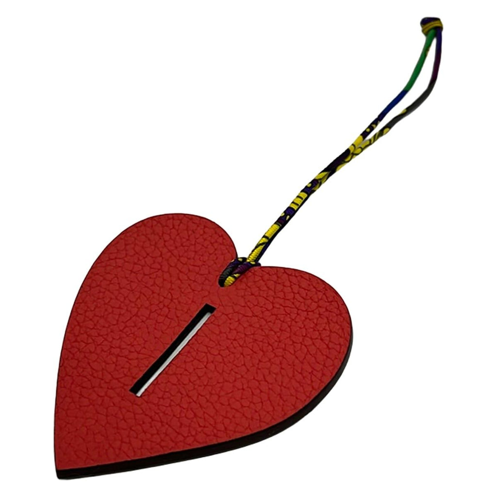 Hermes Key Holder Pink Dark Brown Heart Petit