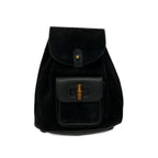 Gucci Backpack Bamboo Black Brown Leather