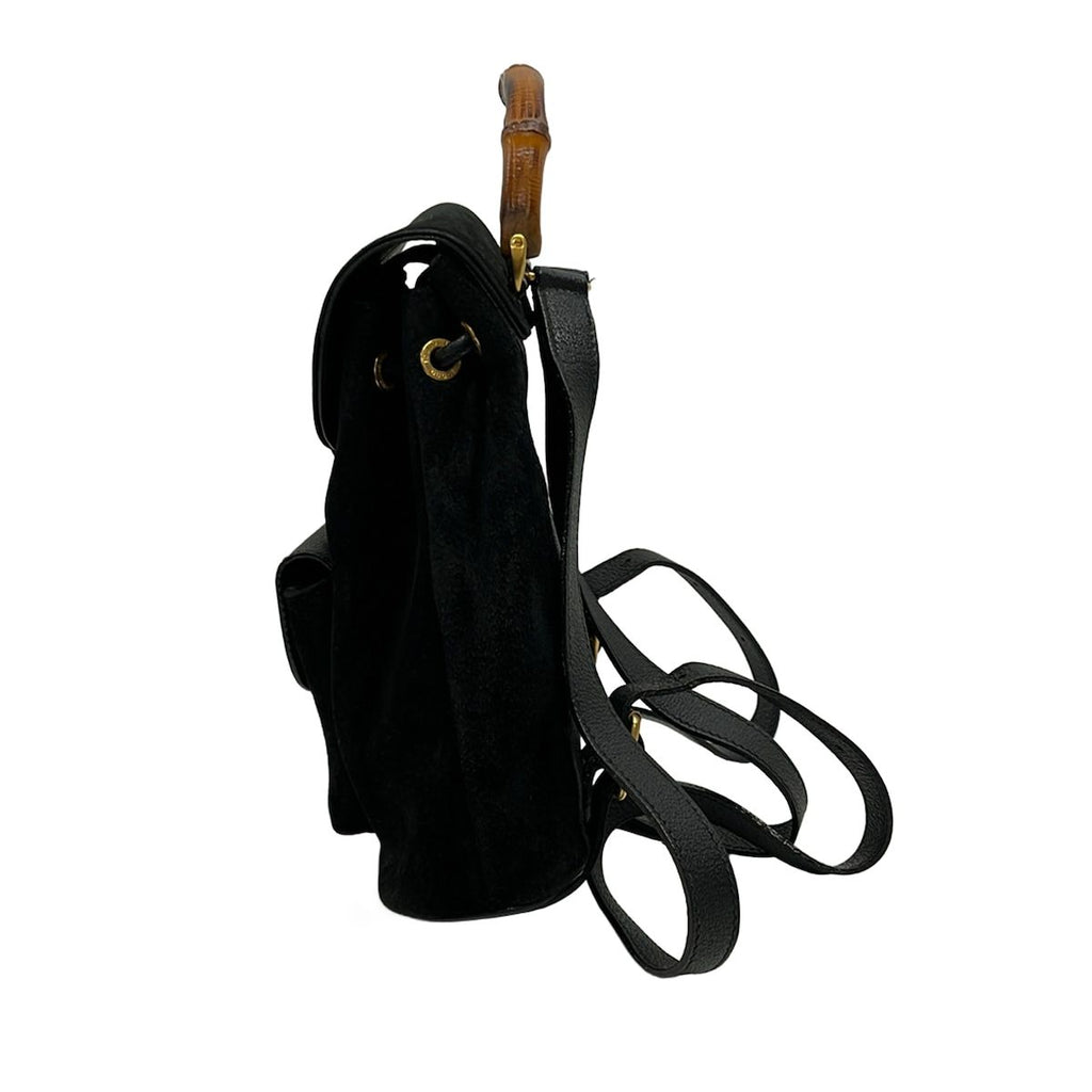 Gucci Backpack Bamboo Black Brown Leather — view 2