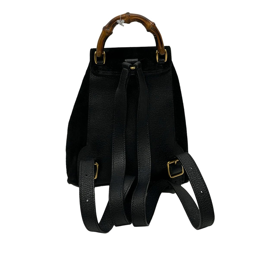 Gucci Backpack Bamboo Black Brown Leather — view 3