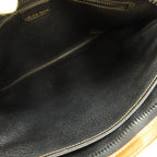 Celine Vintage Clutch Shoulder 2-Way Leather Chain Logo Black Brown — view 3