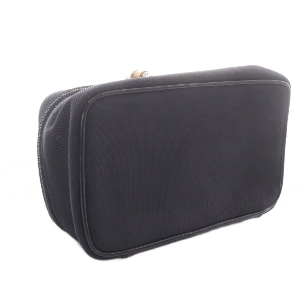 Gucci Pouch Vanity Canvas Leather Bamboo Black — view 3