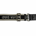 Louis Vuitton Leather Logo Design Shoulder Strap Black Silver — view 4