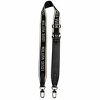 Louis Vuitton Leather Logo Design Shoulder Strap Black Silver — view 2