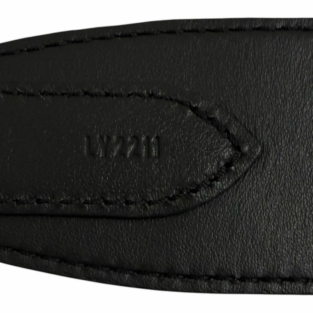 Louis Vuitton Leather Logo Design Shoulder Strap Black Silver — view 7