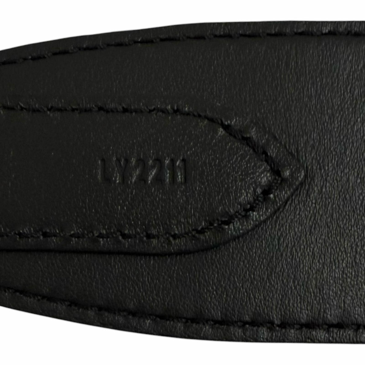 Louis Vuitton Leather Logo Design Shoulder Strap Black Silver — view 7