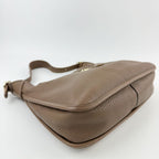 Loewe Anagram Embossed Flap Buckle Shoulder Bag Leather Greige Gold Vintage — view 7