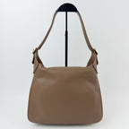 Loewe Anagram Embossed Flap Buckle Shoulder Bag Leather Greige Gold Vintage — view 2