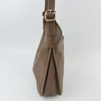 Loewe Anagram Embossed Flap Buckle Shoulder Bag Leather Greige Gold Vintage — view 3