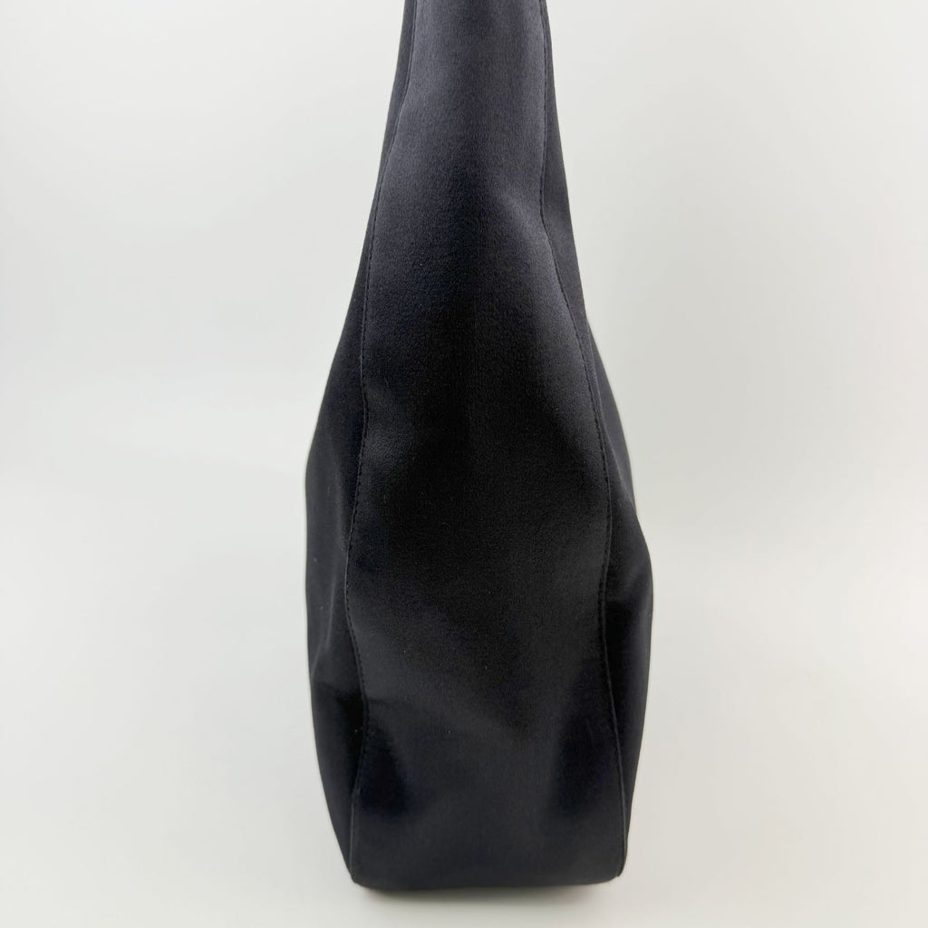 Prada Tessuto Triangle Logo Hobo Shoulder Bag Nylon Black Vintage — view 6