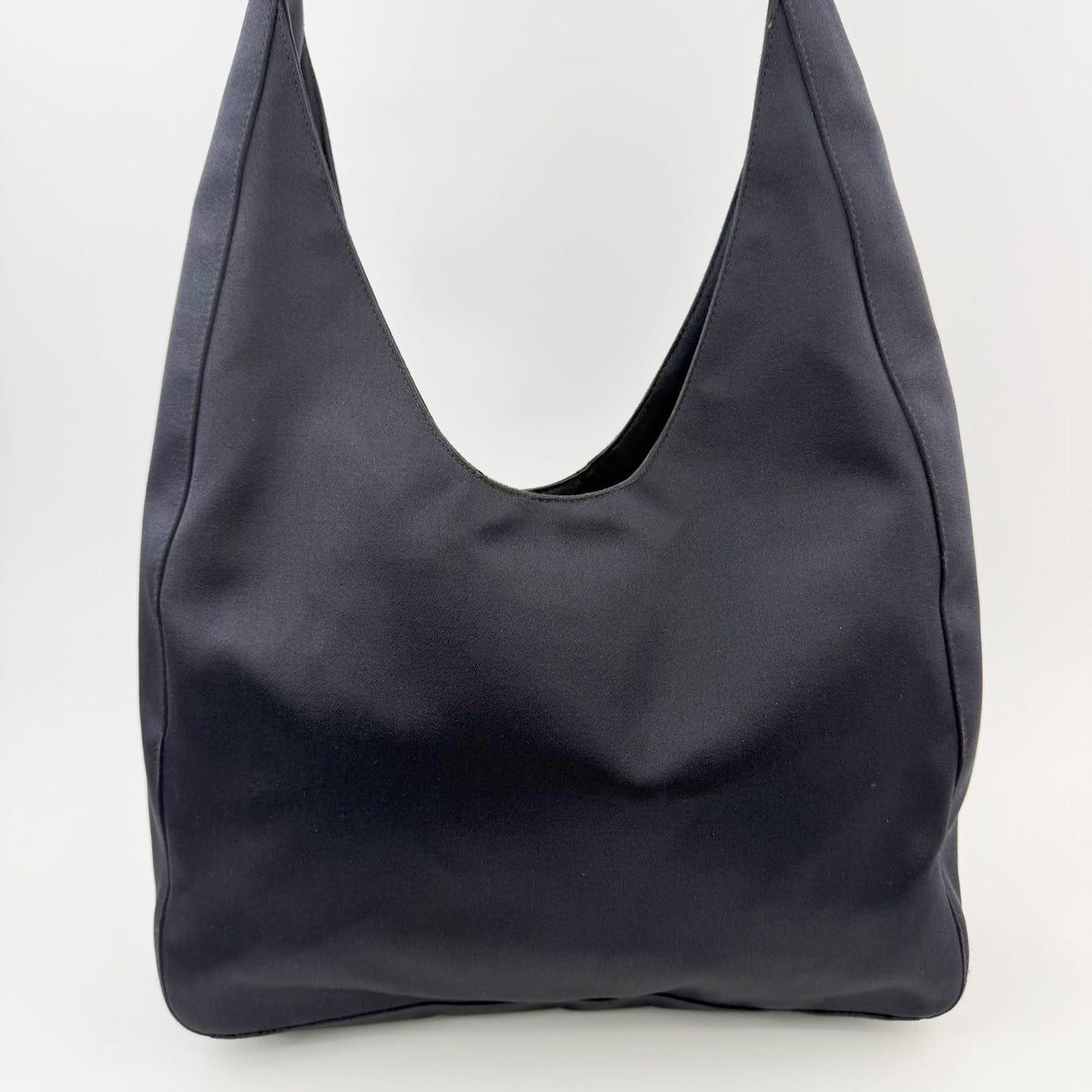 Prada Tessuto Triangle Logo Hobo Shoulder Bag Nylon Black Vintage — view 4