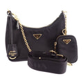 Prada Re-Nylon Bag 2-Way Bag Nylon Black Gold