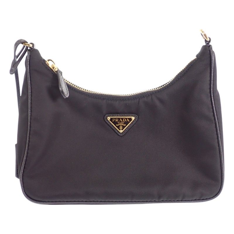 Prada Re-Nylon Bag 2-Way Bag Nylon Black Gold — view 2