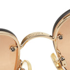 Chanel CC Logo Sunglasses Eyewear Butterfly Shape Gold Pink Plated — view 4