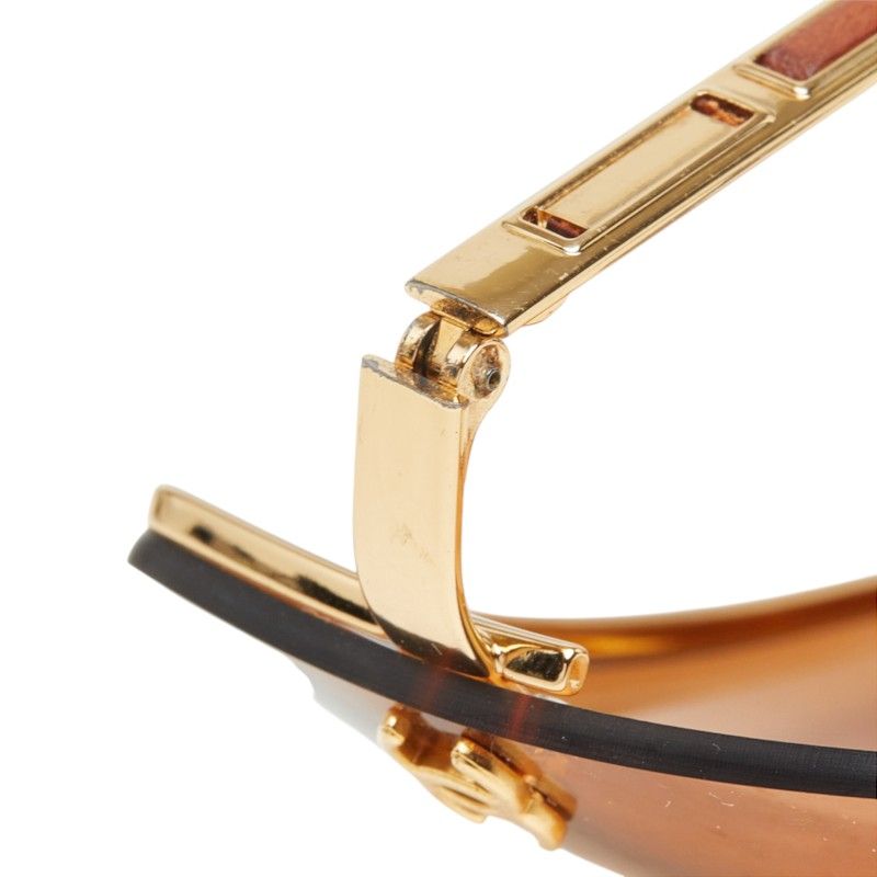 Chanel CC Logo Sunglasses Eyewear Butterfly Shape Gold Pink Plated — view 5
