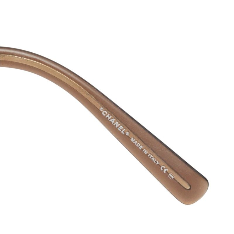 Chanel CC Logo Sunglasses Eyewear Butterfly Shape Gold Pink Plated — view 8