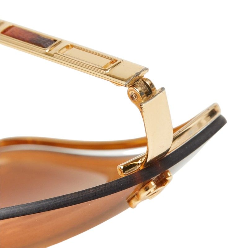Chanel CC Logo Sunglasses Eyewear Butterfly Shape Gold Pink Plated — view 6