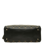 Chanel CC Logo Wild Stitch Mini Boston Bag Black Leather — view 3