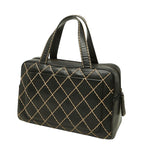 Chanel CC Logo Wild Stitch Mini Boston Bag Black Leather — view 2
