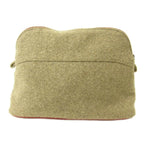 Hermes Bolide 25 Pouch Felt Wool H Logo Embroidery Beige — view 2