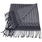 Fendi Wool Fringe Scarf Gray — view 4