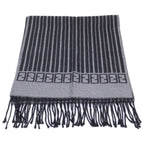 Fendi Wool Fringe Scarf Gray — view 2
