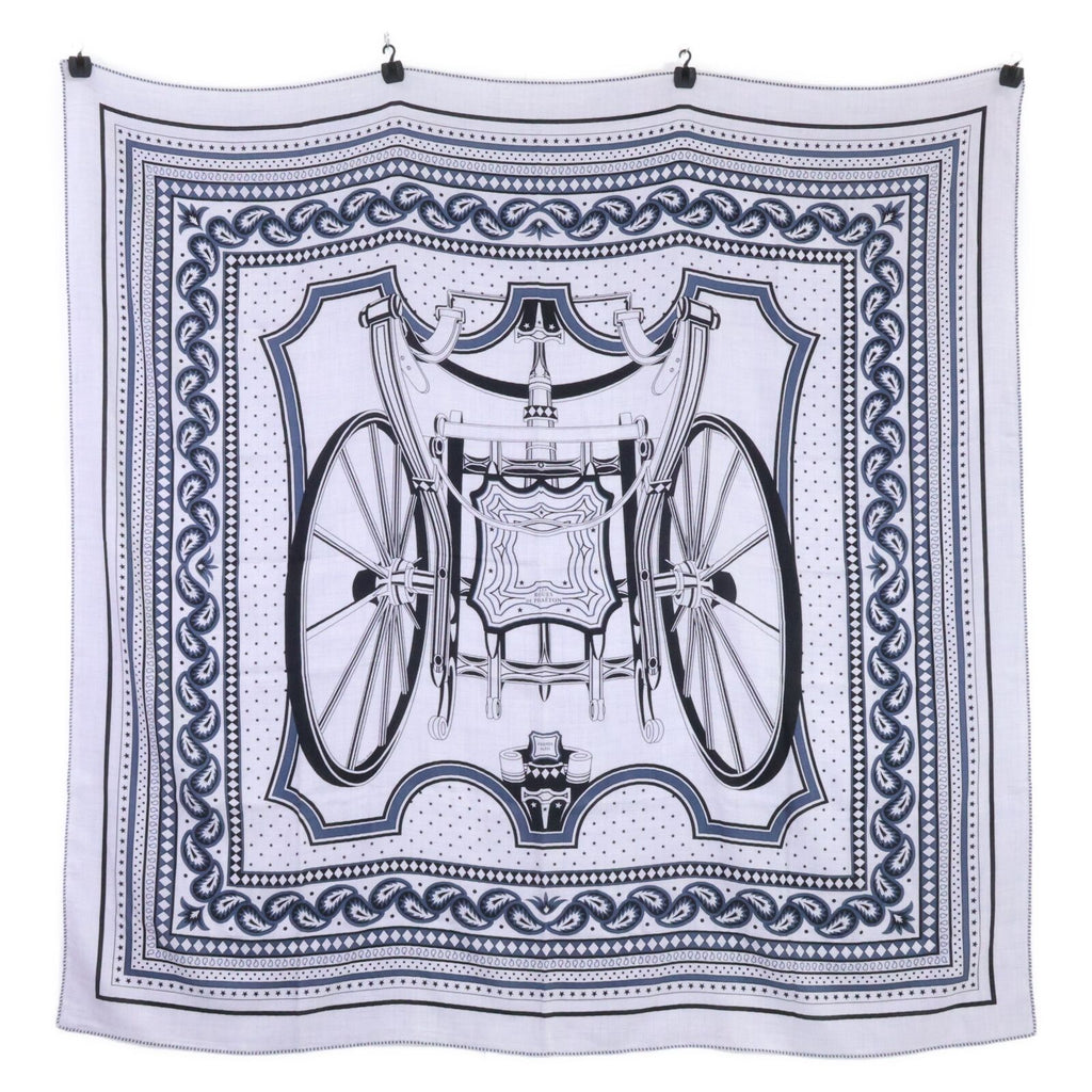 Hermes les Roues de Phaeton Quad Wheel Silk Cashmere Carre Geant 140 Shawl Scarf