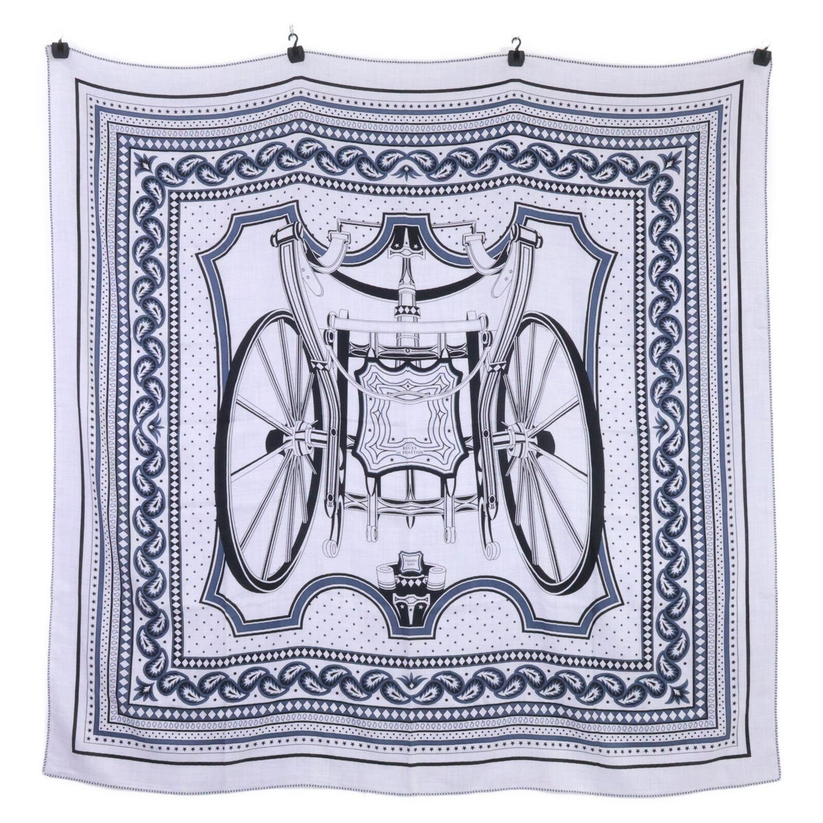 Hermes les Roues de Phaeton Quad Wheel Silk Cashmere Carre Geant 140 Shawl Scarf