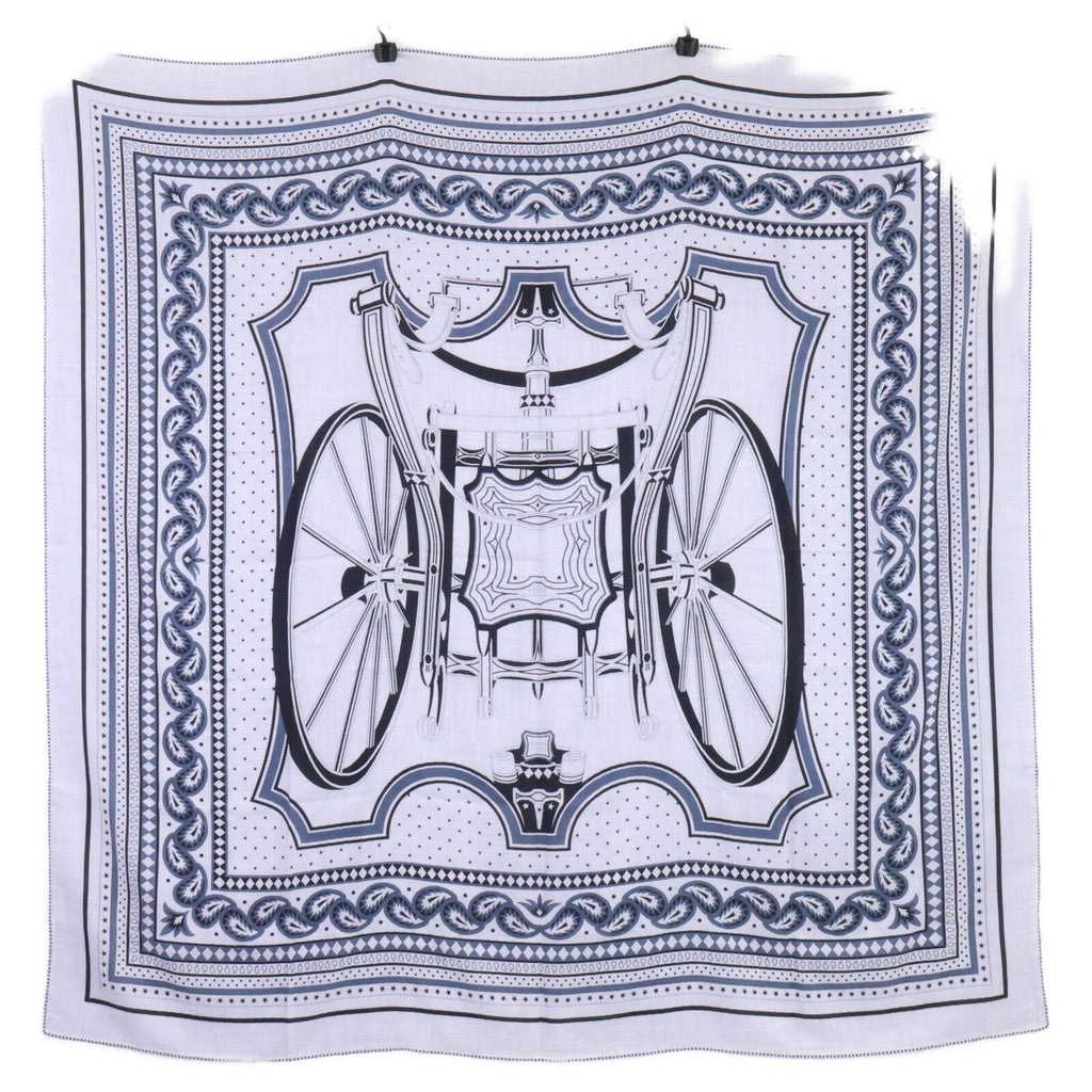 Hermes les Roues de Phaeton Quad Wheel Silk Cashmere Carre Geant 140 Shawl Scarf — view 2