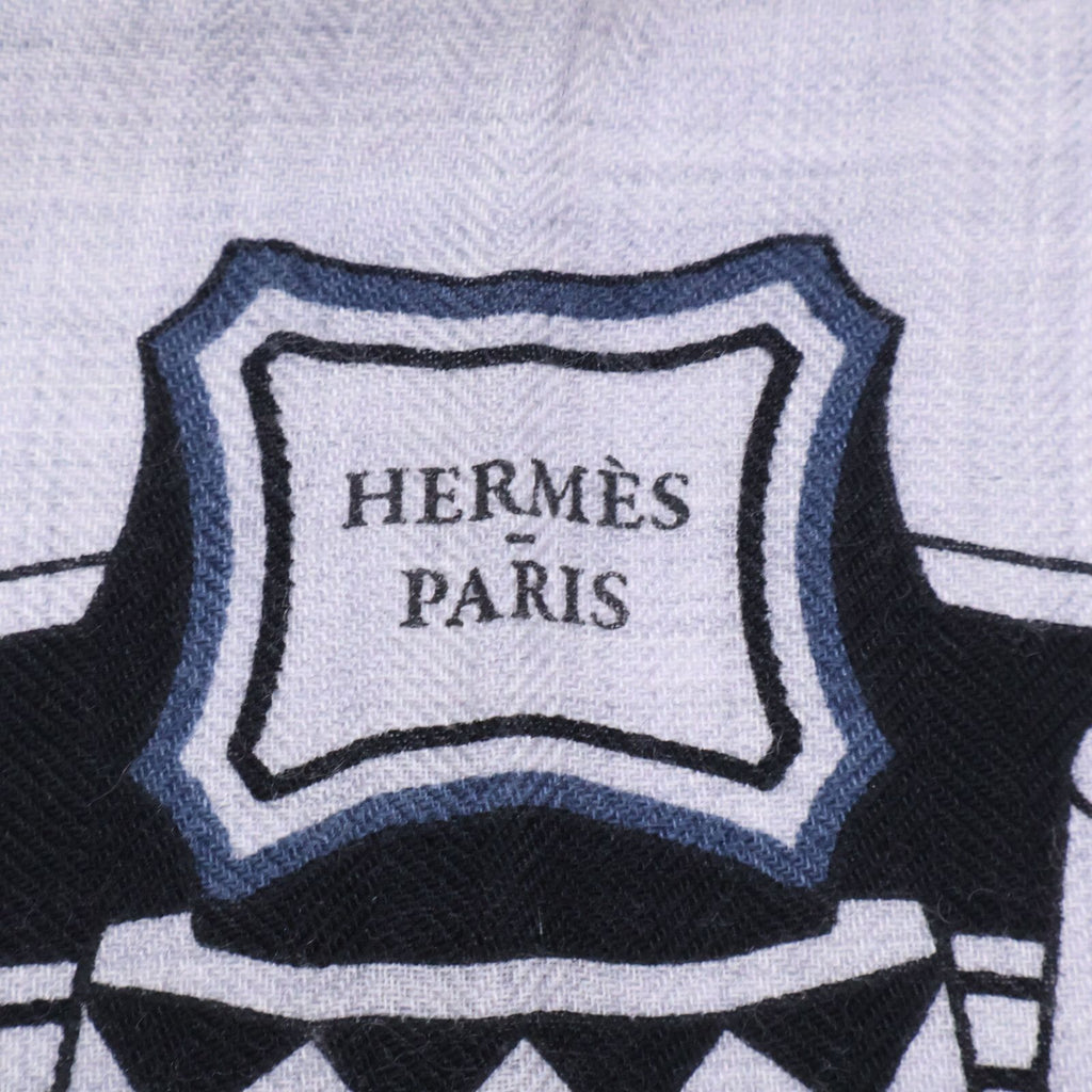 Hermes les Roues de Phaeton Quad Wheel Silk Cashmere Carre Geant 140 Shawl Scarf — view 3