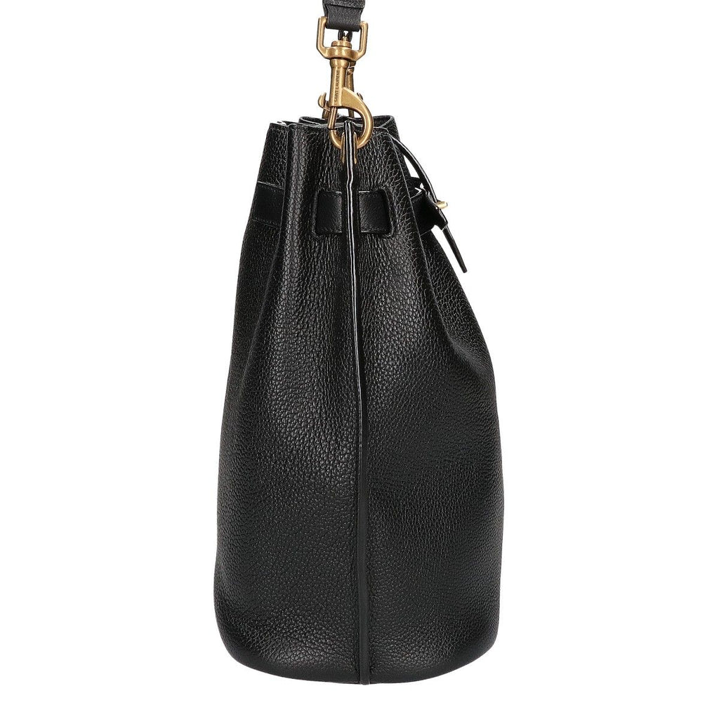 Saint Laurent Paris Leather Boucle Bucket Bag — view 4