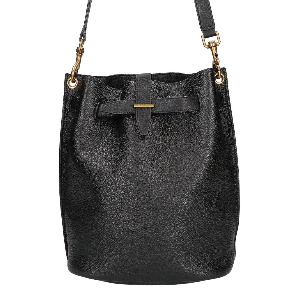 Saint Laurent Paris Leather Boucle Bucket Bag