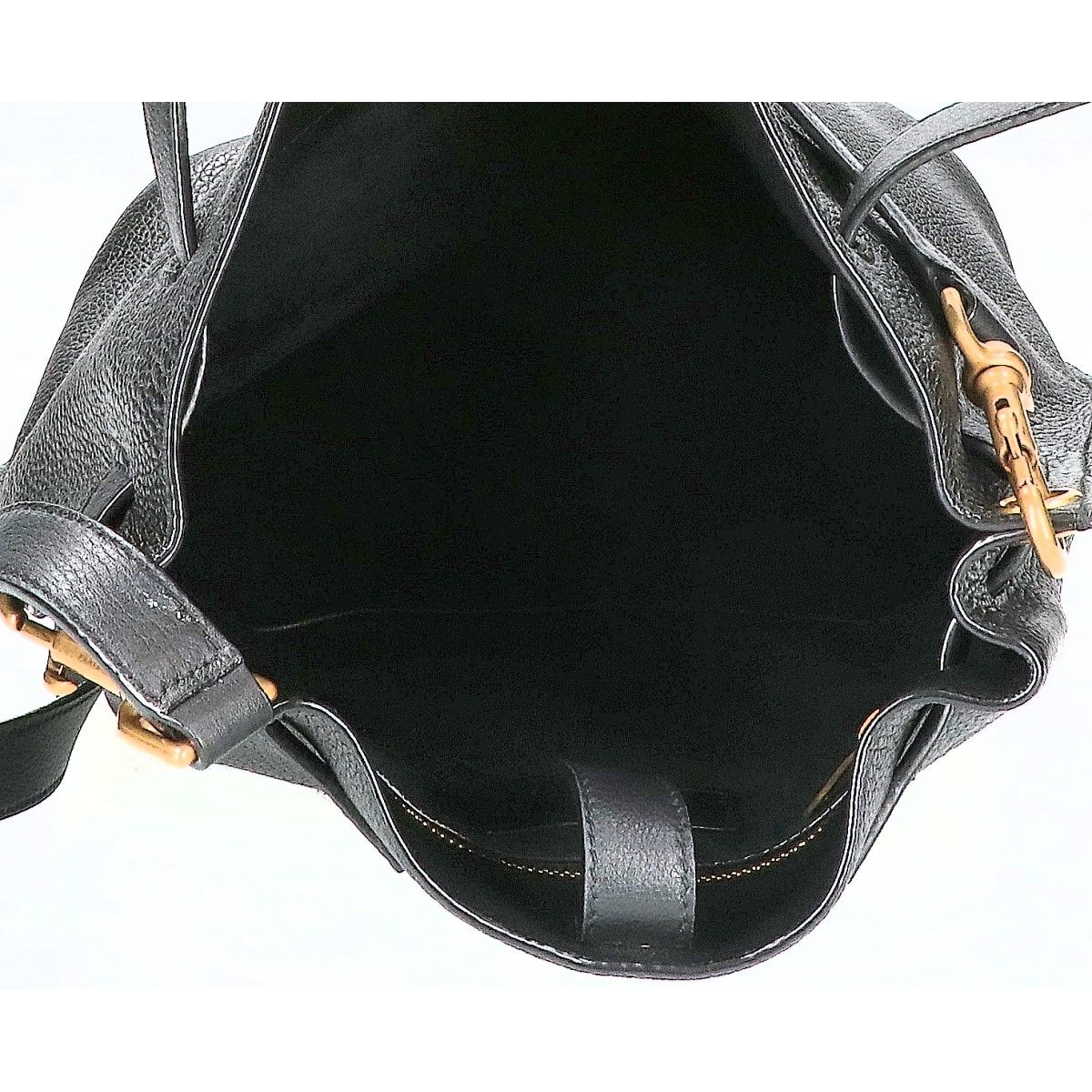 Saint Laurent Paris Leather Boucle Bucket Bag — view 6