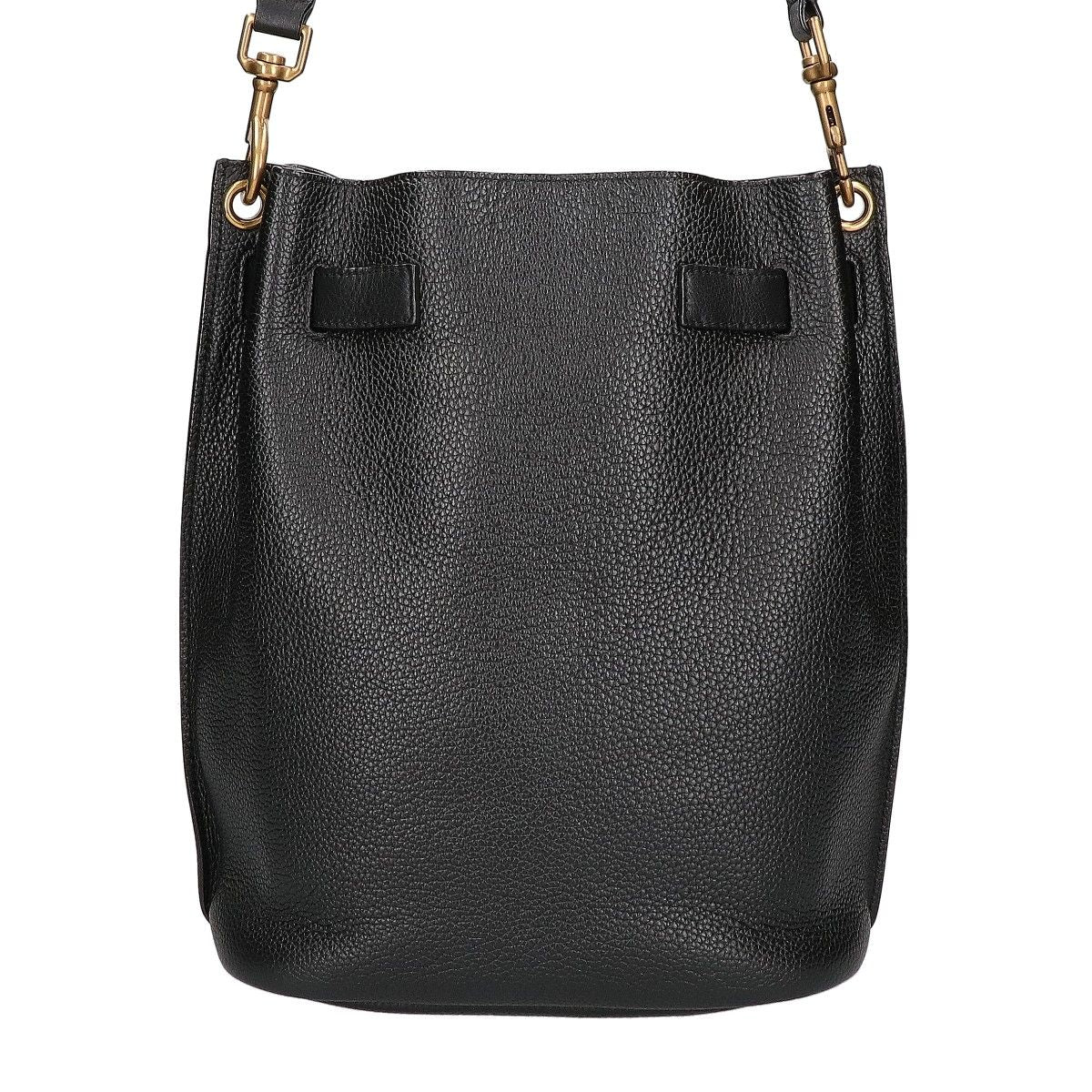 Saint Laurent Paris Leather Boucle Bucket Bag — view 3