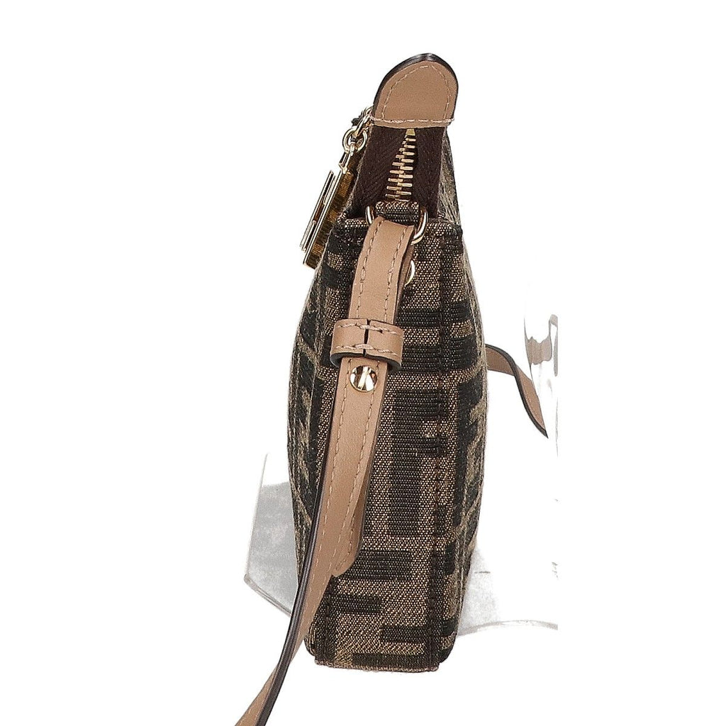 Fendi Baguette Pouch Zucca Pattern FF Jacquard Fabric Slim Clutch Chain — view 2