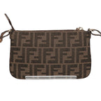 Fendi Baguette Pouch Zucca Pattern FF Jacquard Fabric Slim Clutch Chain — view 3