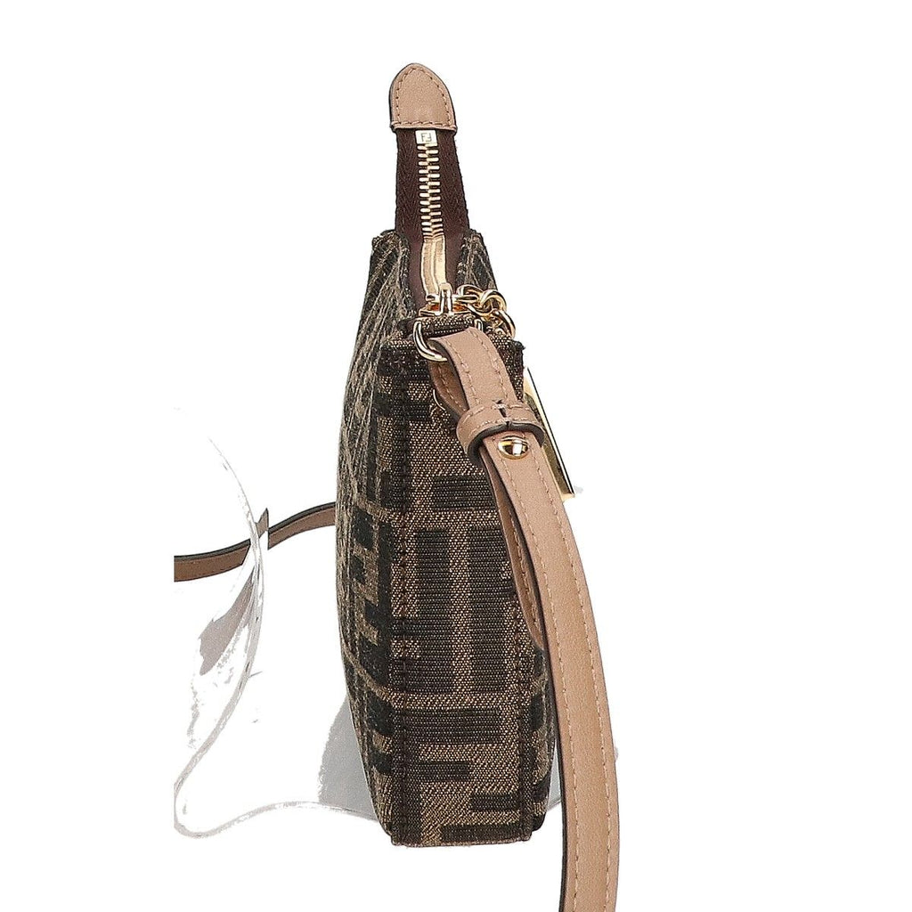 Fendi Baguette Pouch Zucca Pattern FF Jacquard Fabric Slim Clutch Chain — view 4