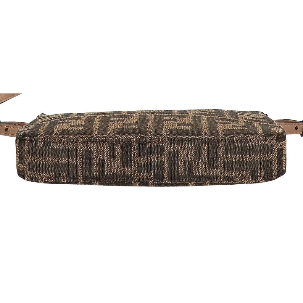 Fendi Baguette Pouch Zucca Pattern FF Jacquard Fabric Slim Clutch Chain — view 5
