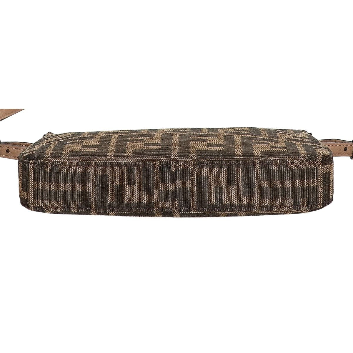 Fendi Baguette Pouch Zucca Pattern FF Jacquard Fabric Slim Clutch Chain — view 5