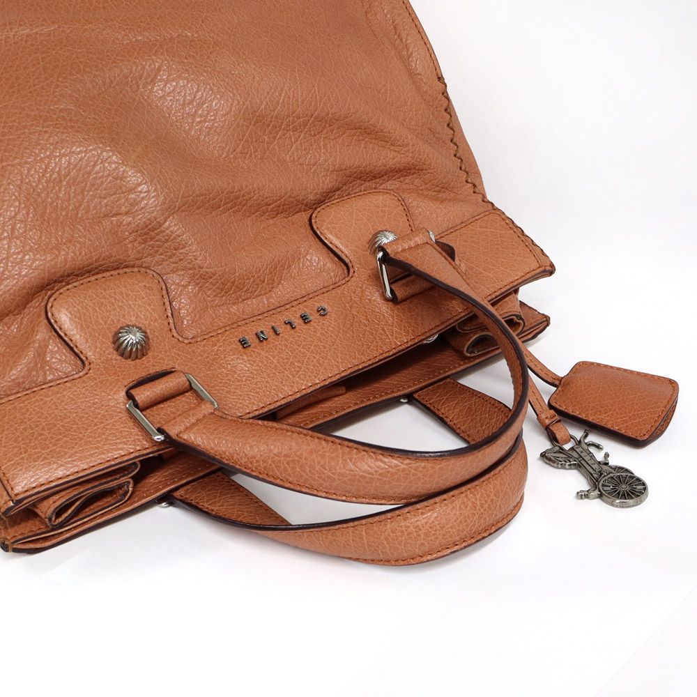 Celine Orlov 2-Way Handbag Salmon Leather Bag — view 6