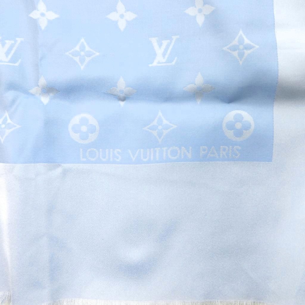 Louis Vuitton Shawl Echarpe Capri Silk Light Blue Scarf — view 2