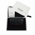 Celine Trifold Wallet in Grained Calfskin Black Bifold — view 5
