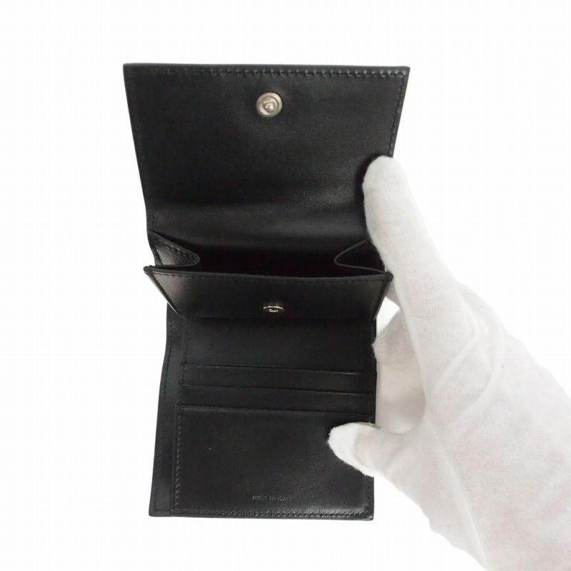 Celine Trifold Wallet in Grained Calfskin Black Bifold — view 4