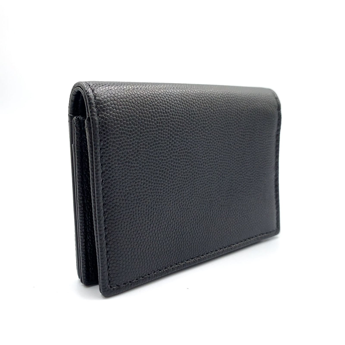 Chanel CC Logo Random Leather Caviar Black Card Case Silver — view 2