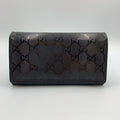 Gucci Imprime GG Pattern Leather Black Bifold Wallet Silver