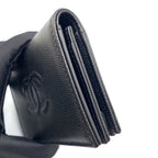 Chanel CC Logo Random Leather Caviar Black Card Case Silver — view 5