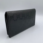 Gucci Imprime GG Pattern Leather Black Bifold Wallet Silver — view 2